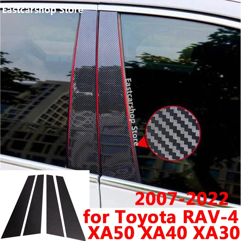 

For Toyota RAV4 RAV-4 XA50 XA40 XA30 2022 2021 Car Middle Column PC Window B C Pillar Strip Sticker Accessories 2007-2020