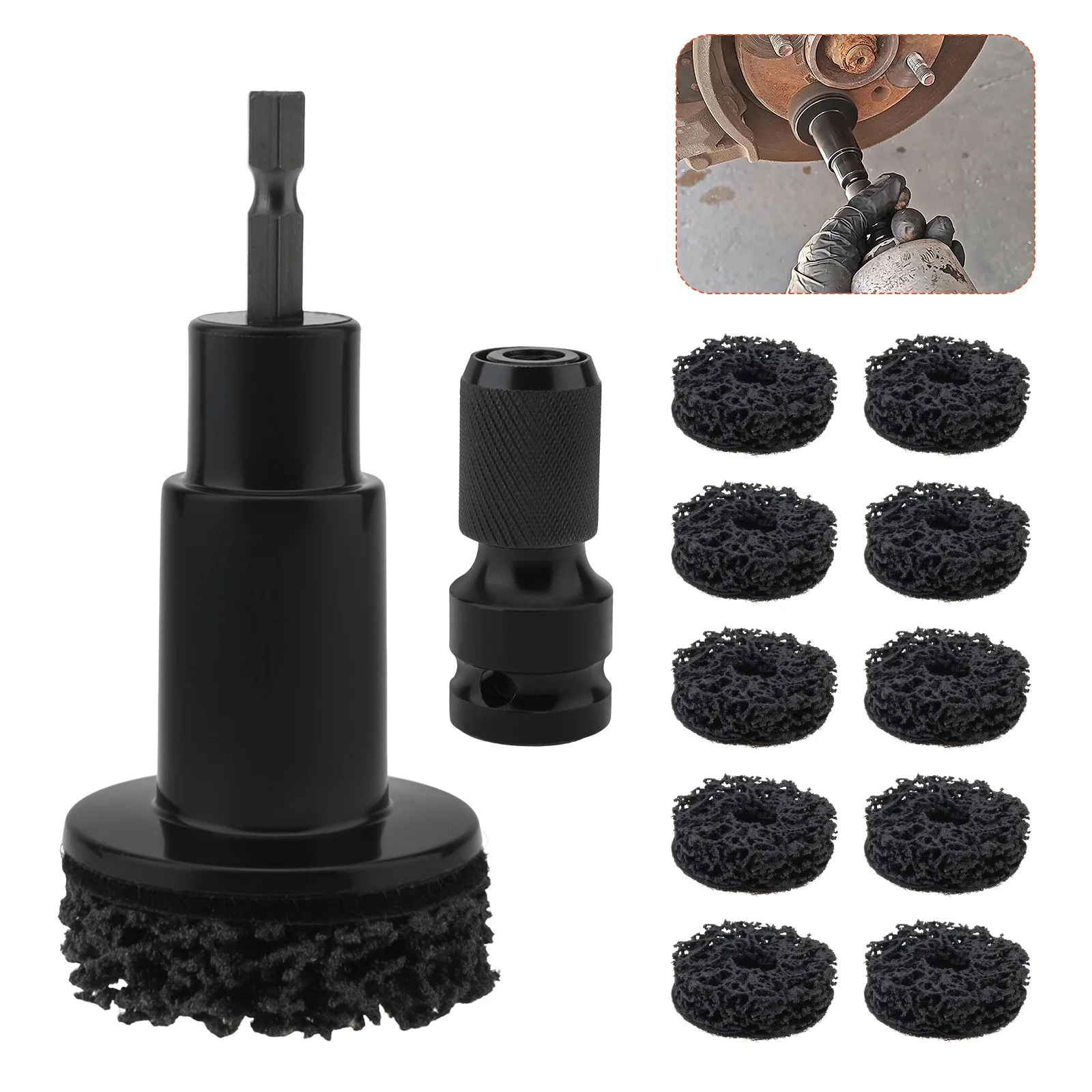 

Auto Wheel Hub Brush Car Wheel Stud Grinder Rust Removal Hub Polishing Cleaning Tool for Electric Drill / 1/2 inch Impact Wrench