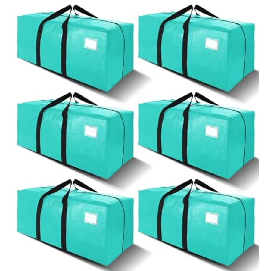 6 Pack Heavy Duty Extra Large Moving Bags W/Backpack Straps - Strong Handles and Zippers, Storage Totes For Space Saving, Fold