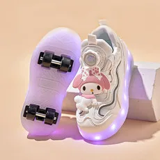 Chaussures de patinage à roulettes pour enfants, chaussures de marche de sports de plein air, lumière LED, baskets mignonnes pour filles, mode pour enfants, nouveau, 2024