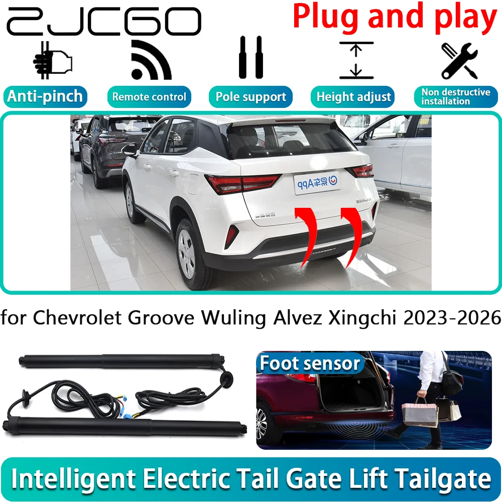 

ZJCGO for Chevrolet Groove Wuling Alvez Xingchi 2023-2026 Car Electric Powered Tailgate Power Liftgate Automatic Tailgate System