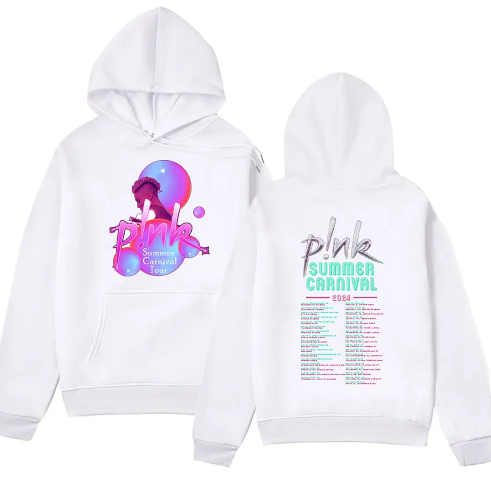 P! Nk Pink Summer Carnival 2024 Festival World Tour Hoodie Men Women Oversized Streetwear Sweatshirts Top Autumn Fleece Pullover