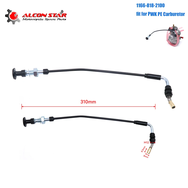 Alconstar Motorcycle PWK Choke Conversion Kit Cable Starter Kit 1166-818-2100/018-501 Fit For PWK PE Carburetor 310mm