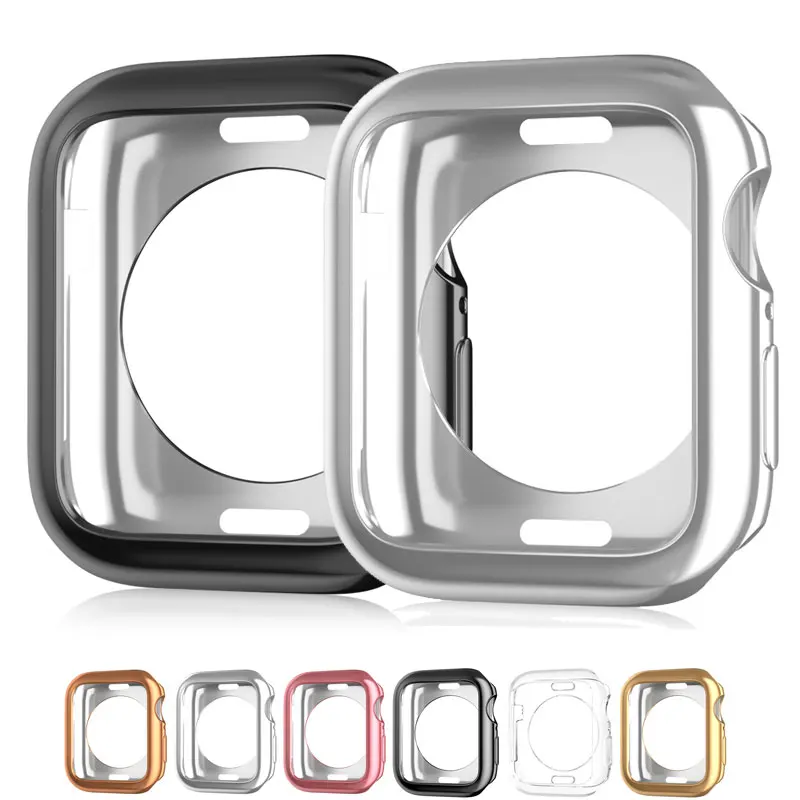 Capa para apple watch série 9 8 7 6 5 4 3 se capa tpu macia sem protetor de tela acessórios iwatch 40mm 41mm 44mm 45mm 42mm 38mm
