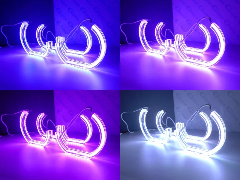 Para SEAT Leon Altea Toledo luz diurna Bluetooth aplicación cristal DTM M4 estilo multicolor RGB LED Ojos de Ángel Kit anillos de Halo