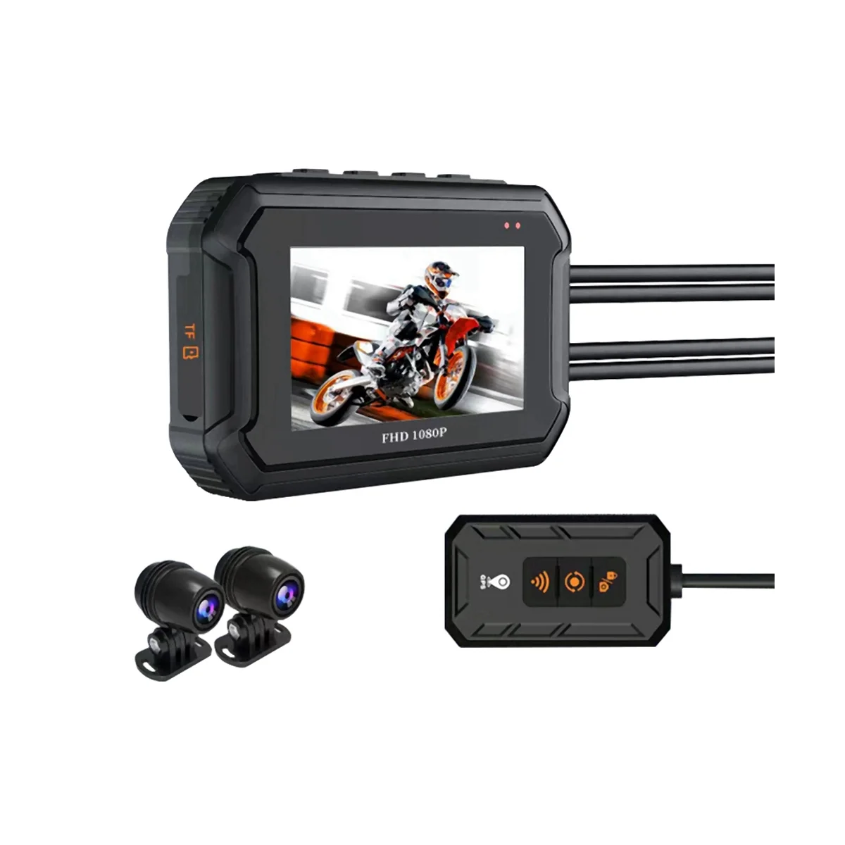 

1080P Dual Motorcycle Camera with GPS Function Waterproof Driving Recorder HD Video Recorder for Motorcycle Driving