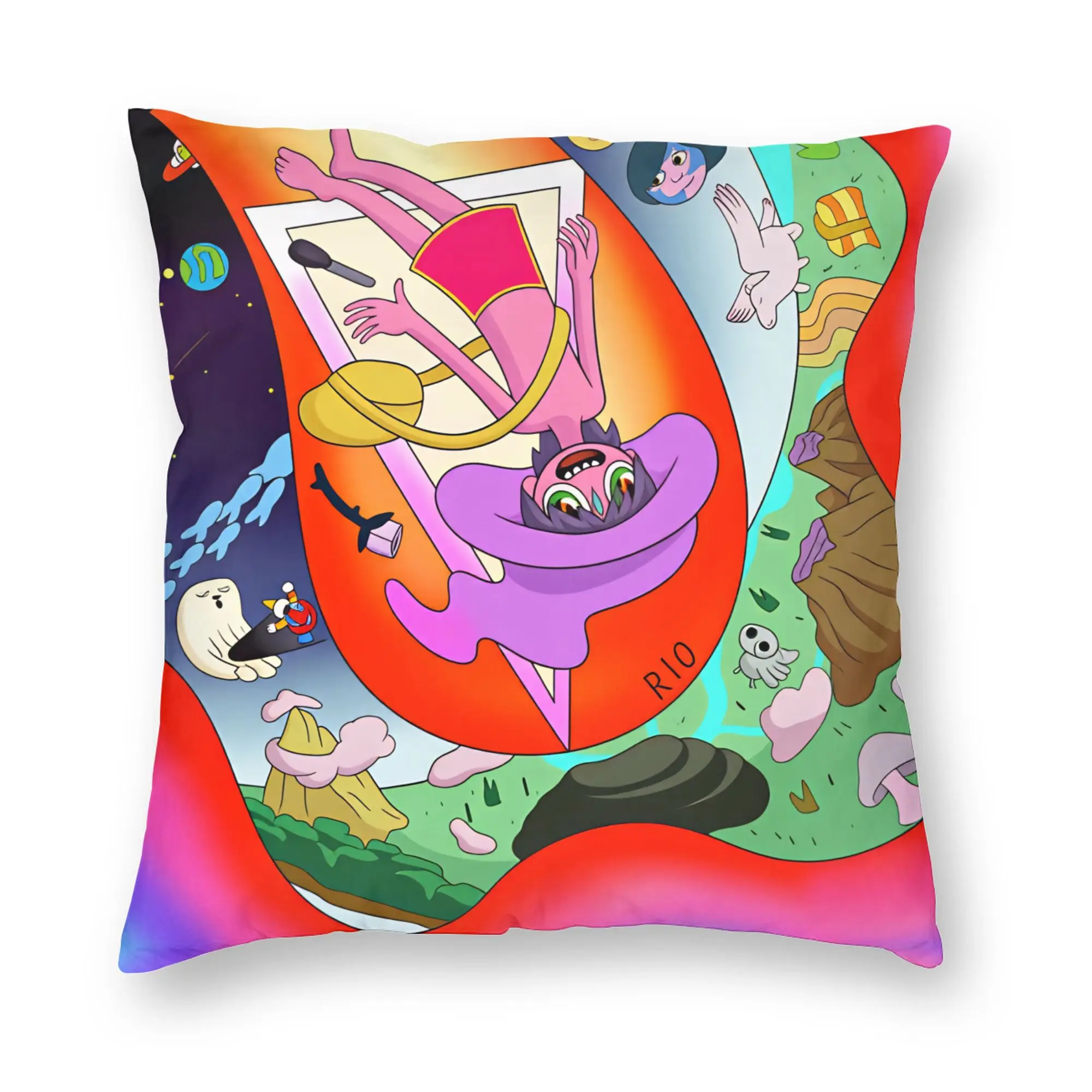 Pillow Case Cartoon M-Midnight Gospel Soft  Pillow Cover For Living Room Sofa Vintage Pillowcases