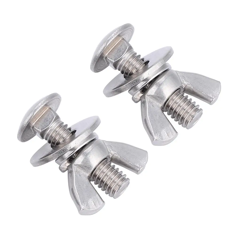 

2Pcs 316 Stainless Steel Wing Nuts with 4 Washers for backplate Underwater Diving BCD Accessories