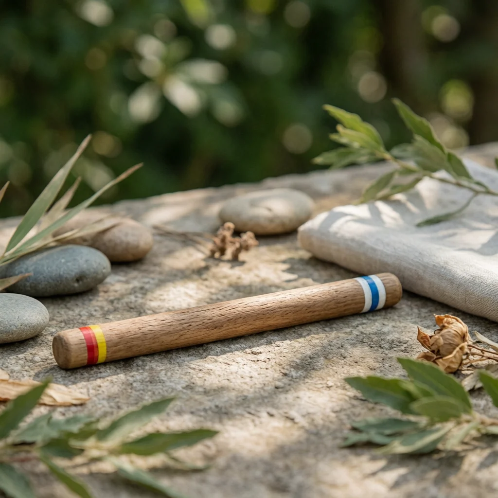 Bâton de pluie rythmique avec embouts, sonnette de pluie portable pour méditeurs, méditation, sonothérapie