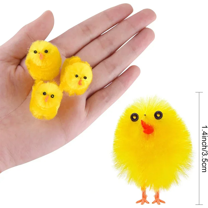 Easter Chick Plush Mini Yellow Chicken Simulation Animal Cute DIY Party Decoration Gift for Kids Children Desktop Ornament - view 5