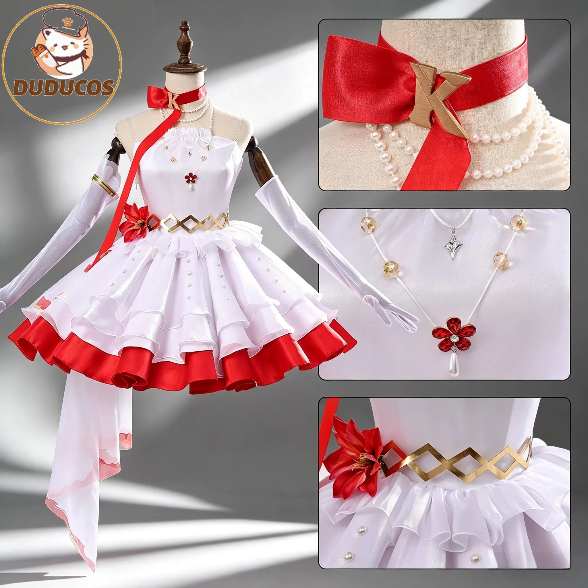

Camellya Cosplay Costume Game Wuthering Waves DUDU-R Women Dress Red Cute Camellya Cosplay Costume