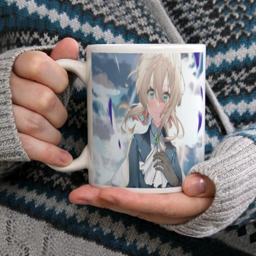 Hot Anime Violet Evergarden Ceramic Mug Cute Coffee Tea Milk Stave Mugs And Cups with Handle Novelty Gifts