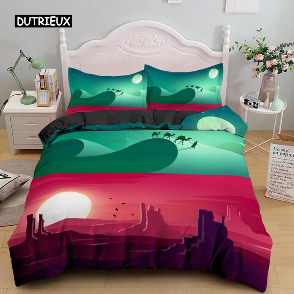 

Fantasy Night King Queen Duvet Cover Magical Sky Scenery Bedding Set for Kids Teen Adult Starry View Soft Polyester Quilt Cover