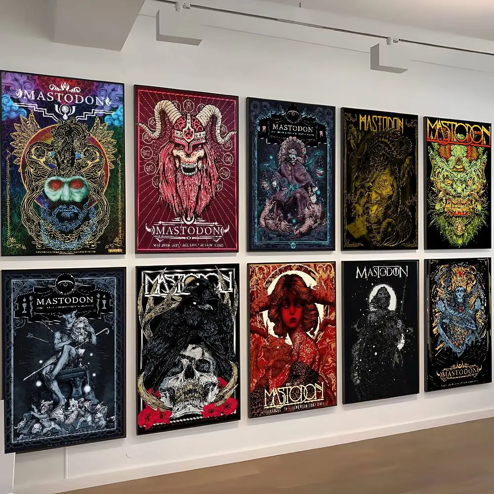 Popular Classic M-Mastodon Band Whitepaper Poster HD Quality Poster Wall Art Painting Study Room Wall Decor