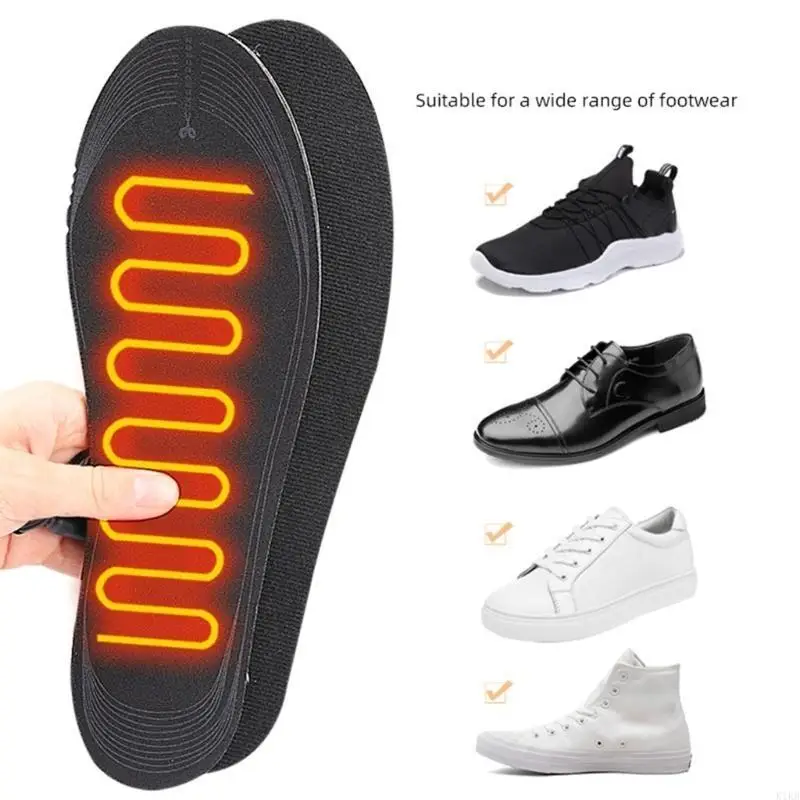 1 Pair Electric Heated Insoles Foot Warmers Charging Heated Insoles Washable Insoles Heated Shoes Insoles for Men Women