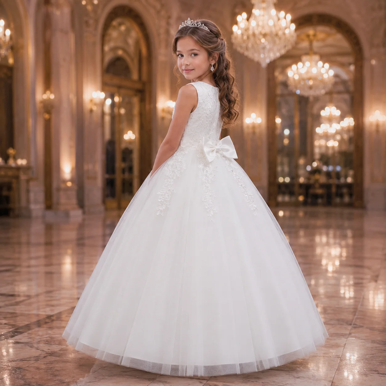 Middle and Large Children's Beauty Pageant Dress Elegant Girl Piano Performance Long Dress Sequin Embroidered Graduation Prom Dr