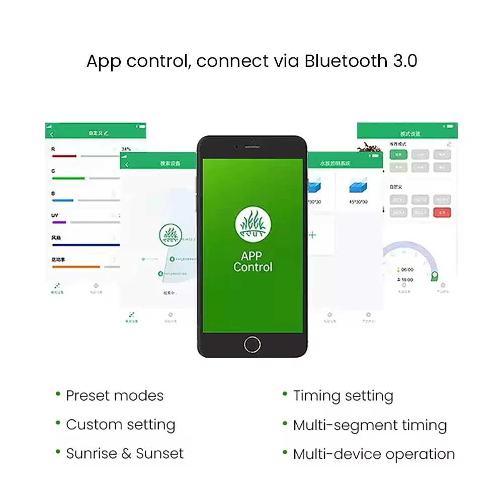 T90Pro 90W RGB + UV كامل الطيف المياه العذبة المزروعة النازل بلوتوث App التحكم في إضاءة النباتات المائية #5