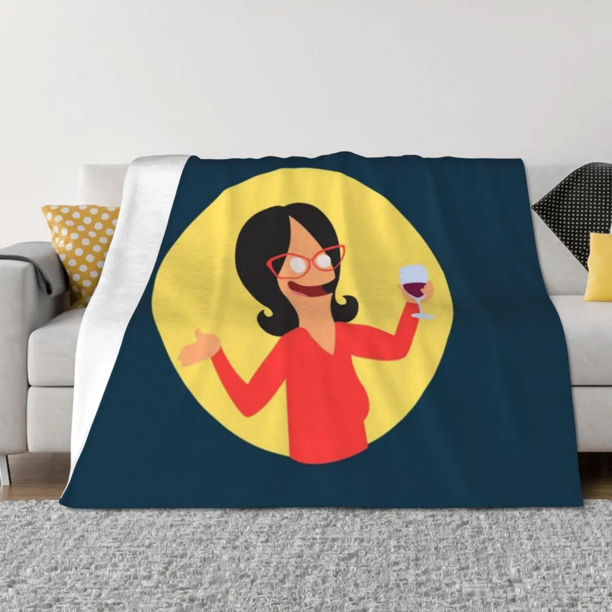 

Linda and her wine Throw Blanket Decorative Throw Bed linens Thin for winter Blankets