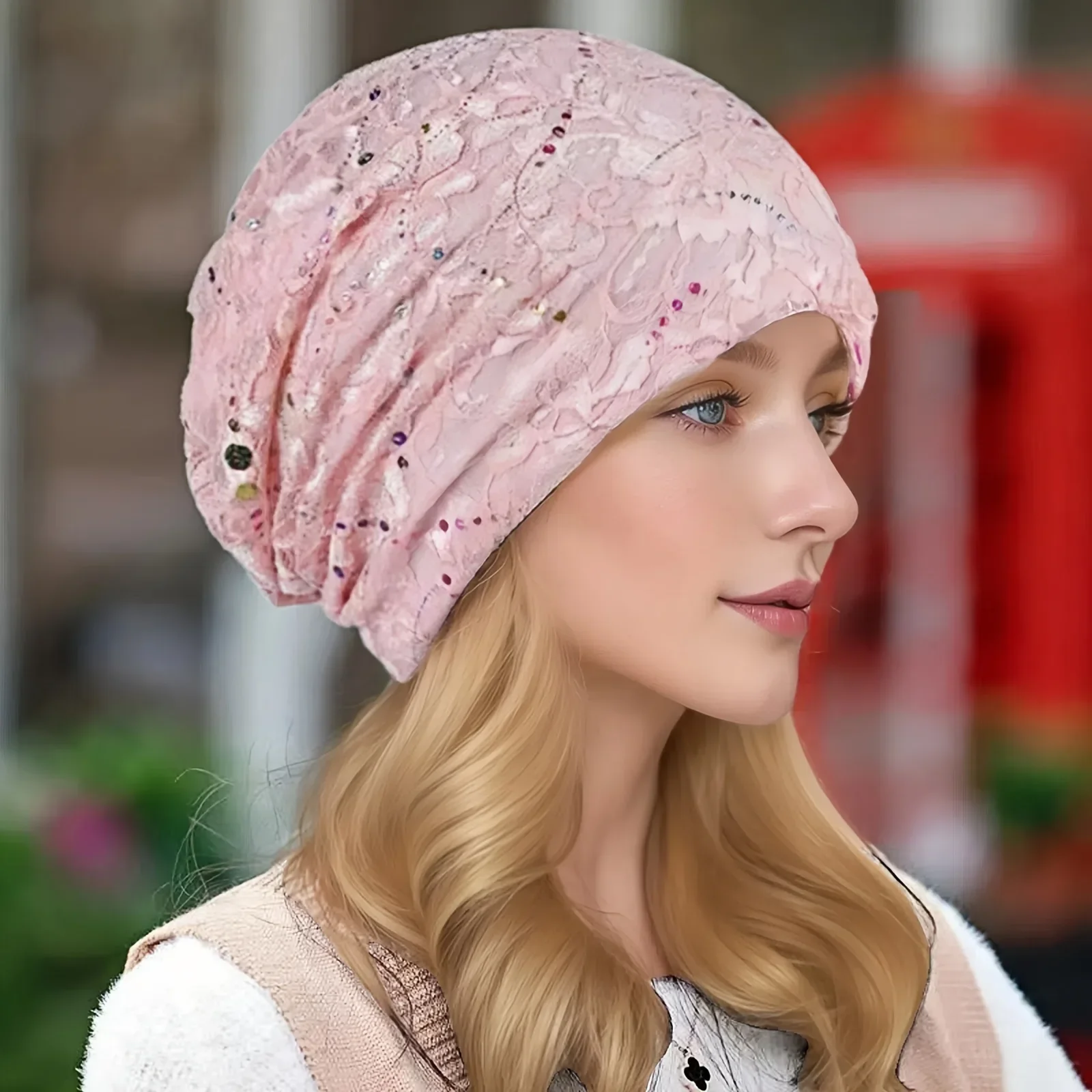 

Женская дышащая кружевная шапка-тюрбан, весна-лето, тонкие шапки-хиджабы, модный эластичный платок с цветочным принтом, мягкая удобная шапочка для сна