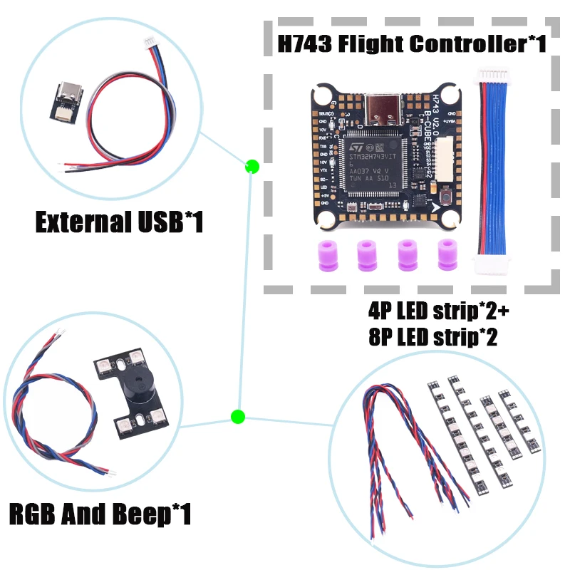 

RCtoSky F4V3S PLUS F722 F745 H743 Управление полетом 45/60A 4INI ESC Стоечный дрон FPV Гоночный дрон Квадрокоптер Фристайл LED