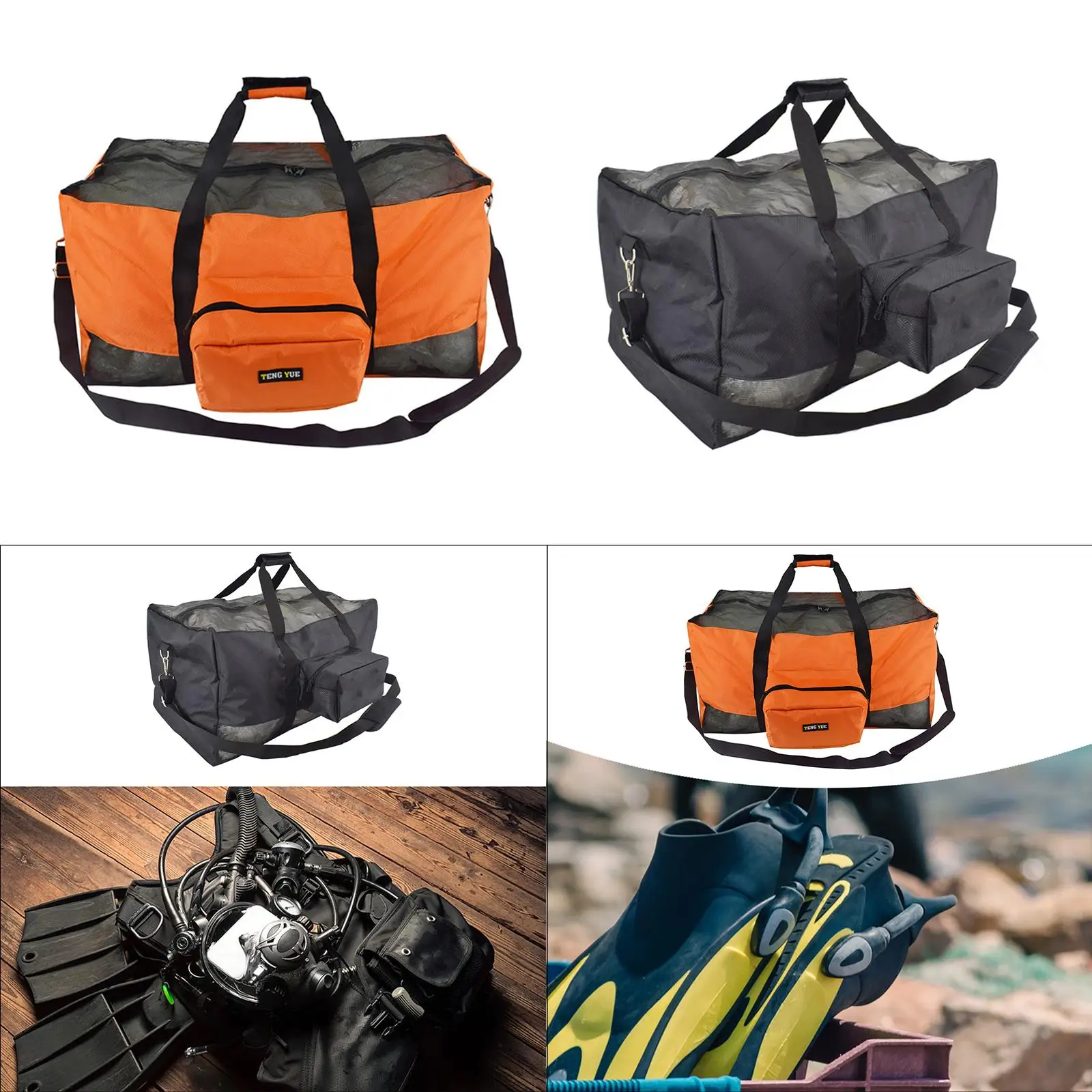 

Scuba Snorkeling Mesh Dive Bag for Swim Fins Mask Multifunctional Lightweight Travel Essential 26x13.7x13.8inch Beach Duffle Bag