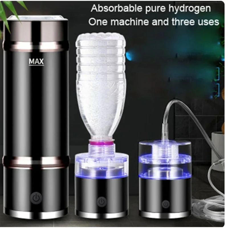 SPE/PEM Rich Hydrogen Cup Water Generator Portable Stainless Steel Alkaline Ionizer Bottle