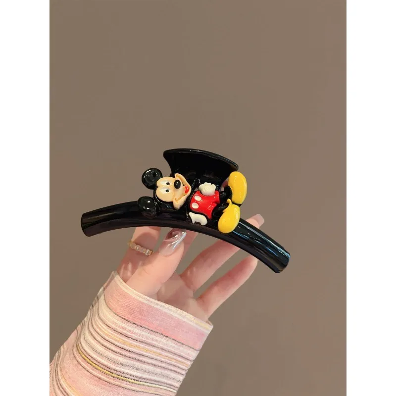 Disney Animation Mickey Cartoon Hair Clip Cute Black Big Clip Sweet Kawaii Girly Heart Hair Clip Hair Accessories Wholesale