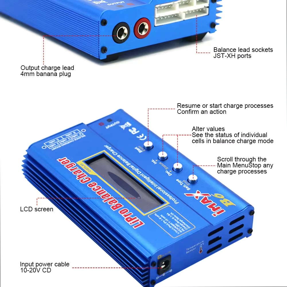 IMAX B6 80W Multi-function Professional Intelligent 1-6 Cells XT60 LiPo Battery Balance Charger for RC Quadcopter