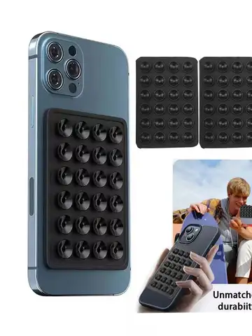 Multifunctional Mobile Phone Silicone Suction Cup 24 Square Mobile Phone Single-Sided Case Anti-Slip Holder Mount Suction