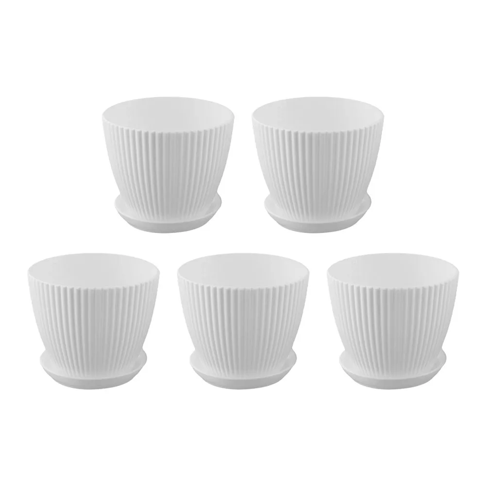 Set of 5 6 Inch Flower Pots with Drainage for Healthy Indoor Outdoor Gardening Perfect for Small to Medium Plants