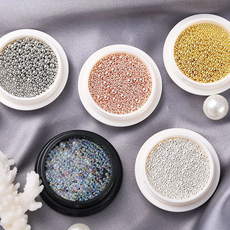 1 Box Mixed Sizes Mini Steel Ball Metal Micro Caviars Alloy Nail Art Rhinestones Jewelry Manicure Accessories Diy Ornaments