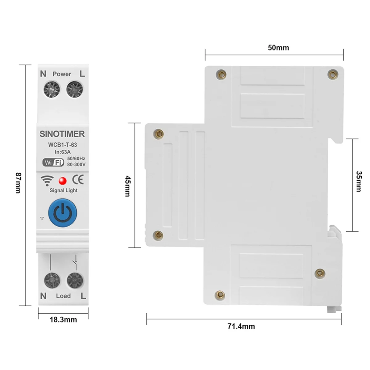 Sino timer Leistungs schalter Smart Wifi Wireless-Steuerung für Haushalts geräte geeignet für Smart Home 63a 80-300V