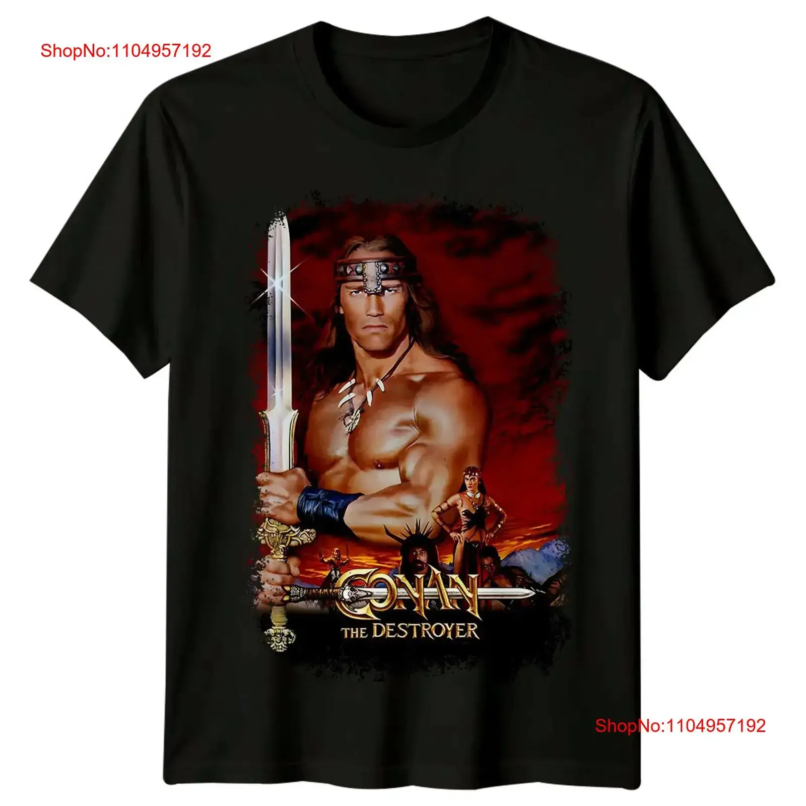 Conan the Destroyer 1984 Movie Poster Inspired T Shirt Retro 80s  vintage Washed Top For Everyday Wear Casual streetwear