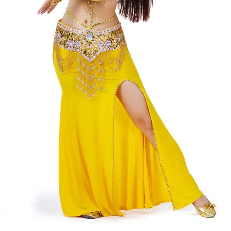 Single Split Belly Clothing Belly Dance Clothing Skirt Performance Skirt High Quality Belly Dance Swing Skirt