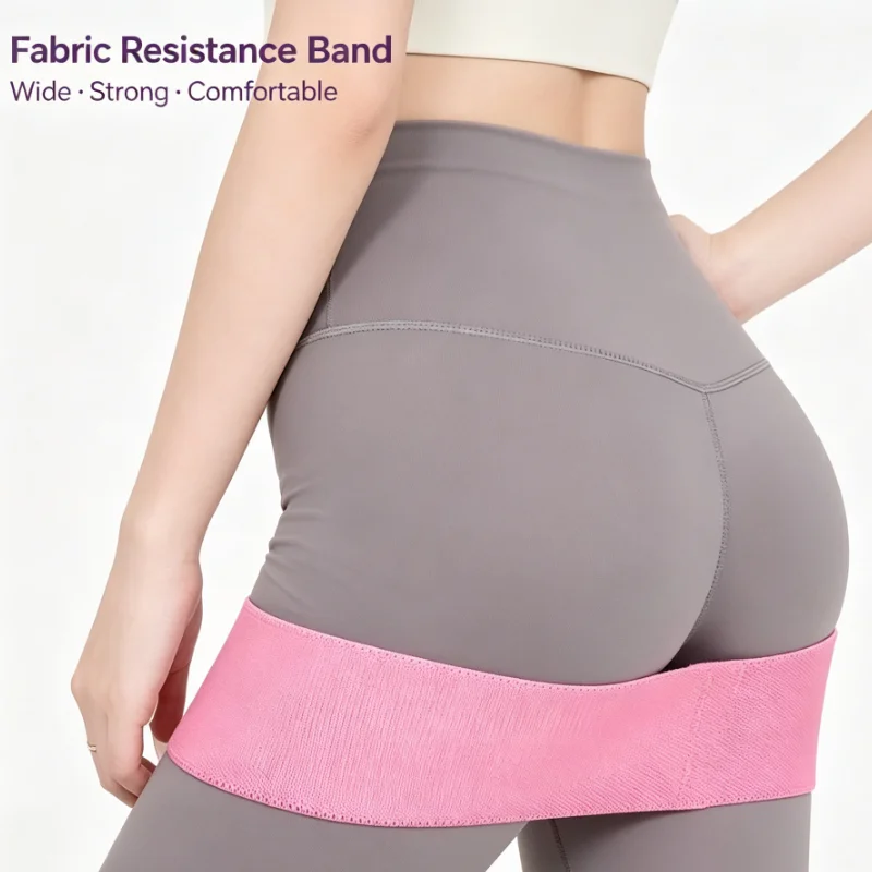 Wide Knitted Fabric Resistance Loop Band, High Tension Hip & Thigh Trainer for Glute Activation, Squat & Leg Workout at Home