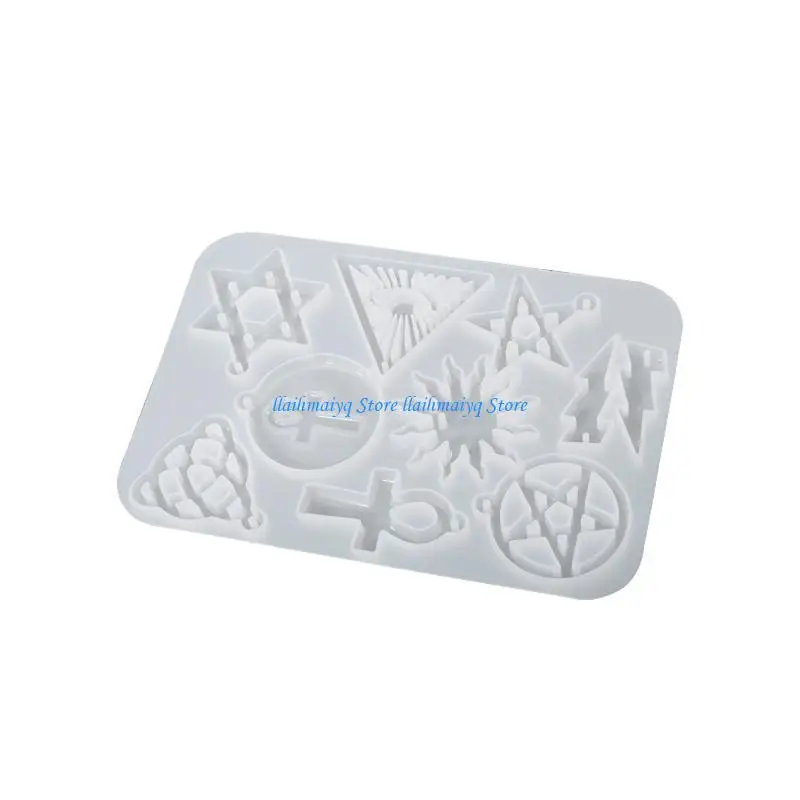 573B الخماسي زهرة الشمس الهندسة قلادة قالب الايبوكسي المفاتيح قالب قلادة القالب