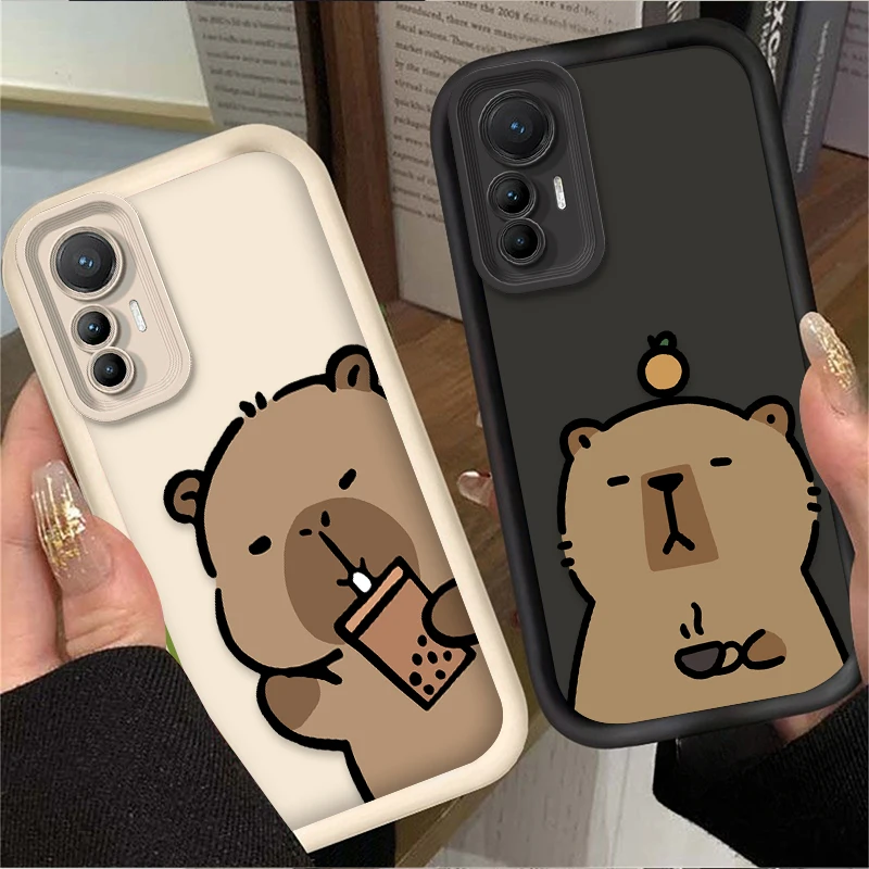 Custodia per telefono Capibara carina cartone animato per Xiaomi Poco X7 X6 X5 X4 GT X3 NFC F7 F6 F5 F4 F3 M5s C65 C75 M6 Pro 4G 5G Cover in silicone