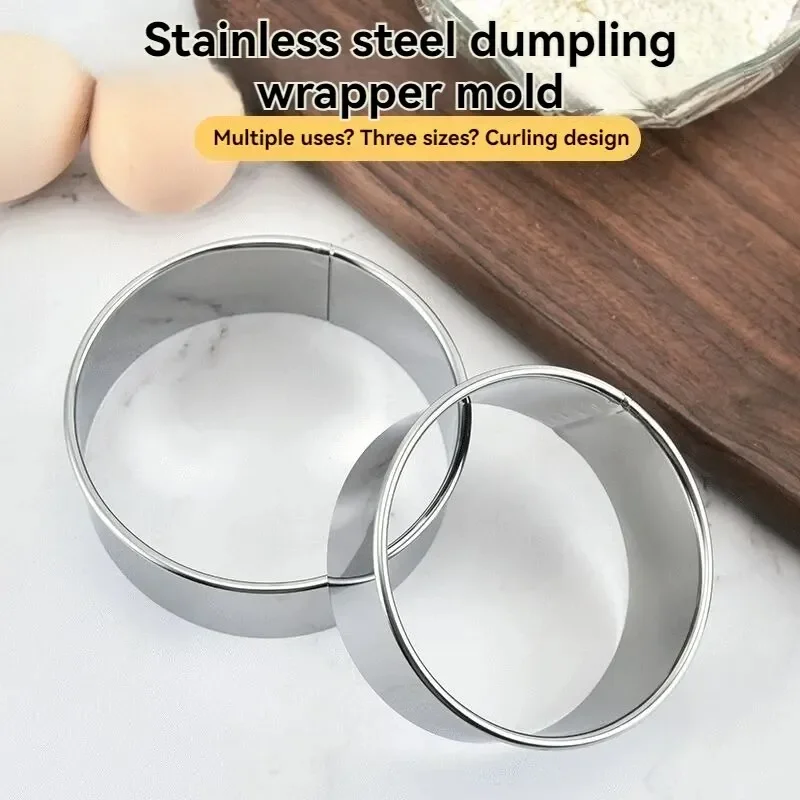 5pcs Stainless Steel Round Dumpling Dumpling Skin Presser Tool Cookie Mold Toast Donut Baking Kit Dumpling Cutter Accessoires