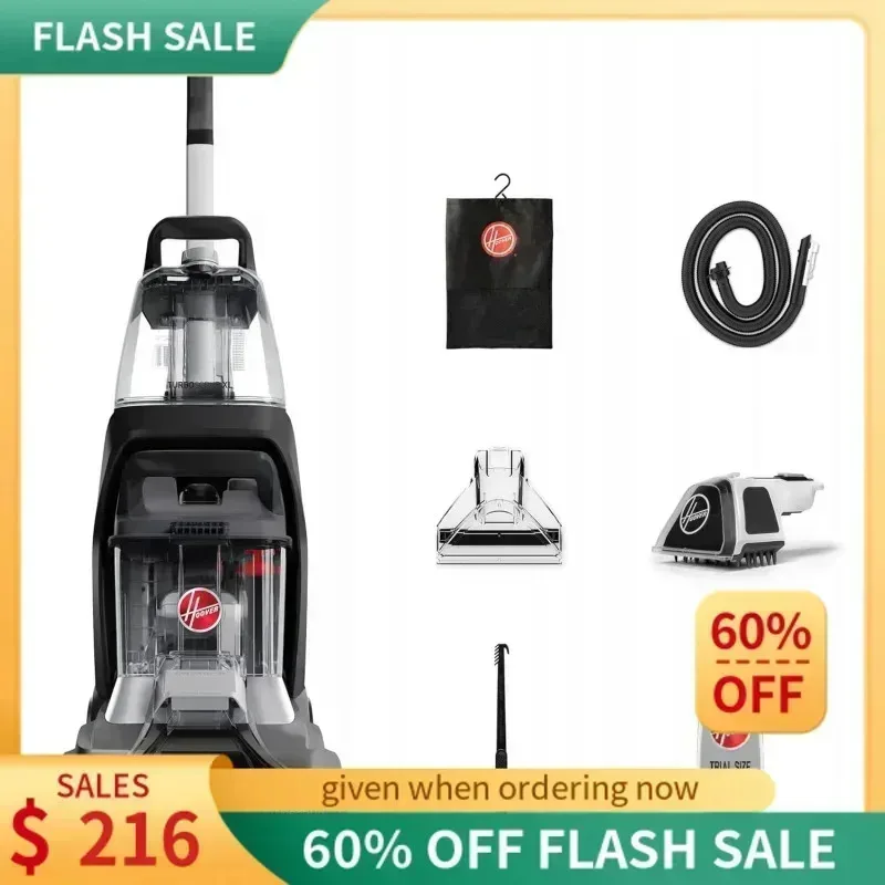 ماكينة تنظيف سجاد الحيوانات الأليفة PMD4-Hoovvers Powerscrub XL، شامبو مستقيم، FH68050، أسود،