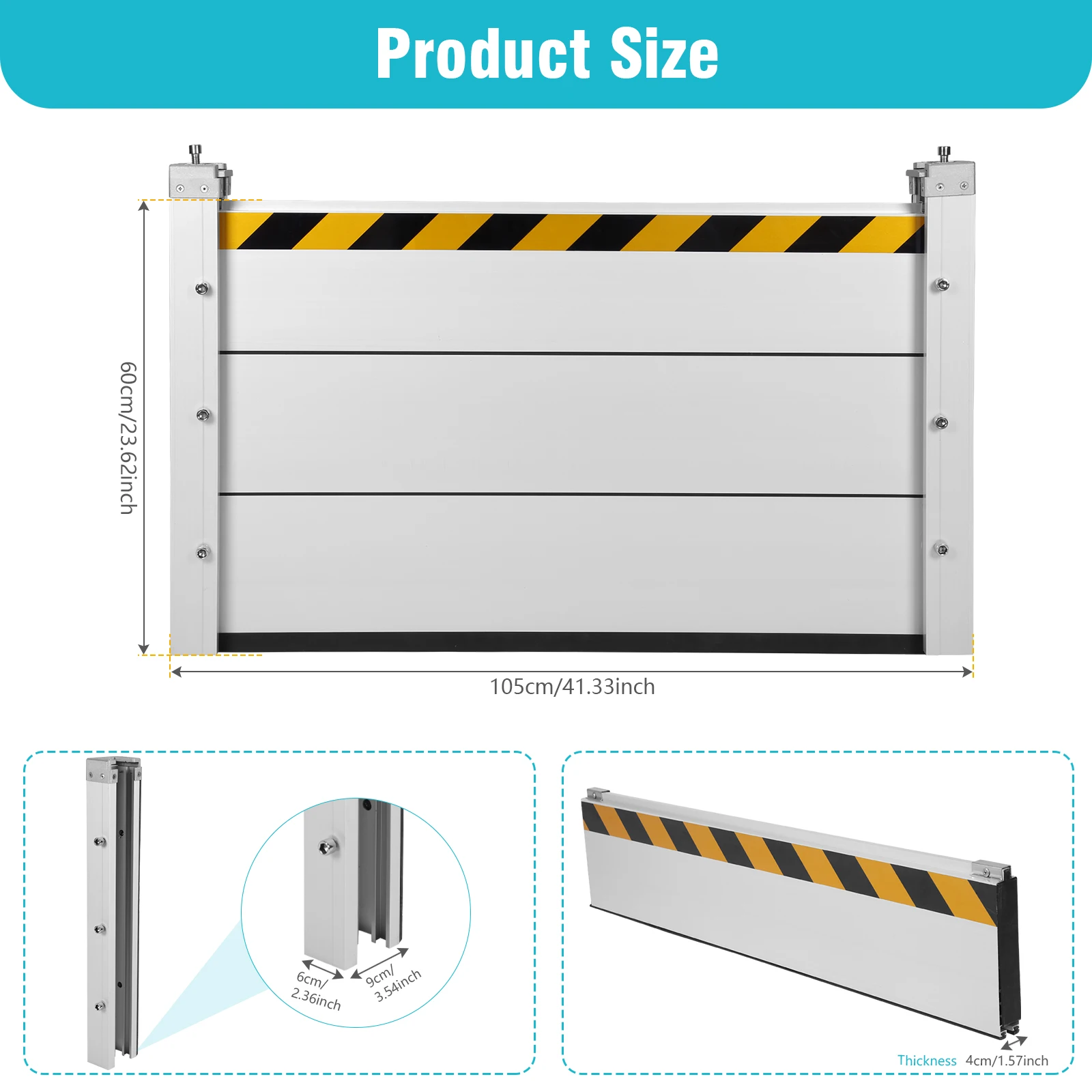 Removable Flood-Proof Water Barriers Reusable Temporary Flood Control System Stackable for Gates/Subways/Factories/Garages/Roads