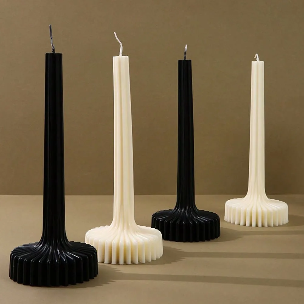Acrylic Taper Candle Molds Cone Plastic Design Geometric Pillar Vase Tools Roman Column Mold Scented Candle Making DIY Gifts
