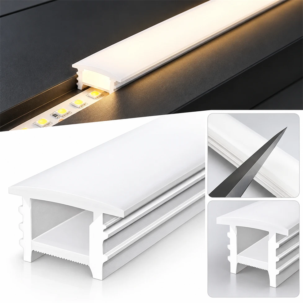 10-0.5M LED Strip Embedded White Silicone Tube IP65 Waterproof Easy To Install Led Channel Flexible Strip Lamp Indoor Outdoor
