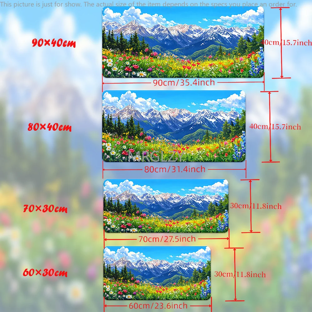 لوحة ماوس ذات مناظر جبل ثلجية كبيرة من المطاط المضاد للانزلاق ملحقات مكتب الكمبيوتر لوحة ماوس للمكتب والألعاب لوحة المفاتيح حصيرة ديكور البساط
