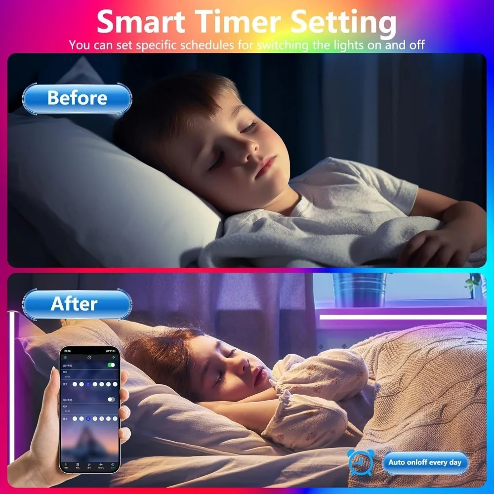 Retroiluminação LED de TV PSTAR, luz de fundo RGB de sincronização de música de 9,84 pés com controle remoto e por aplicativo, alimentado por USB para TVs de 32-45 polegadas, computador, quarto