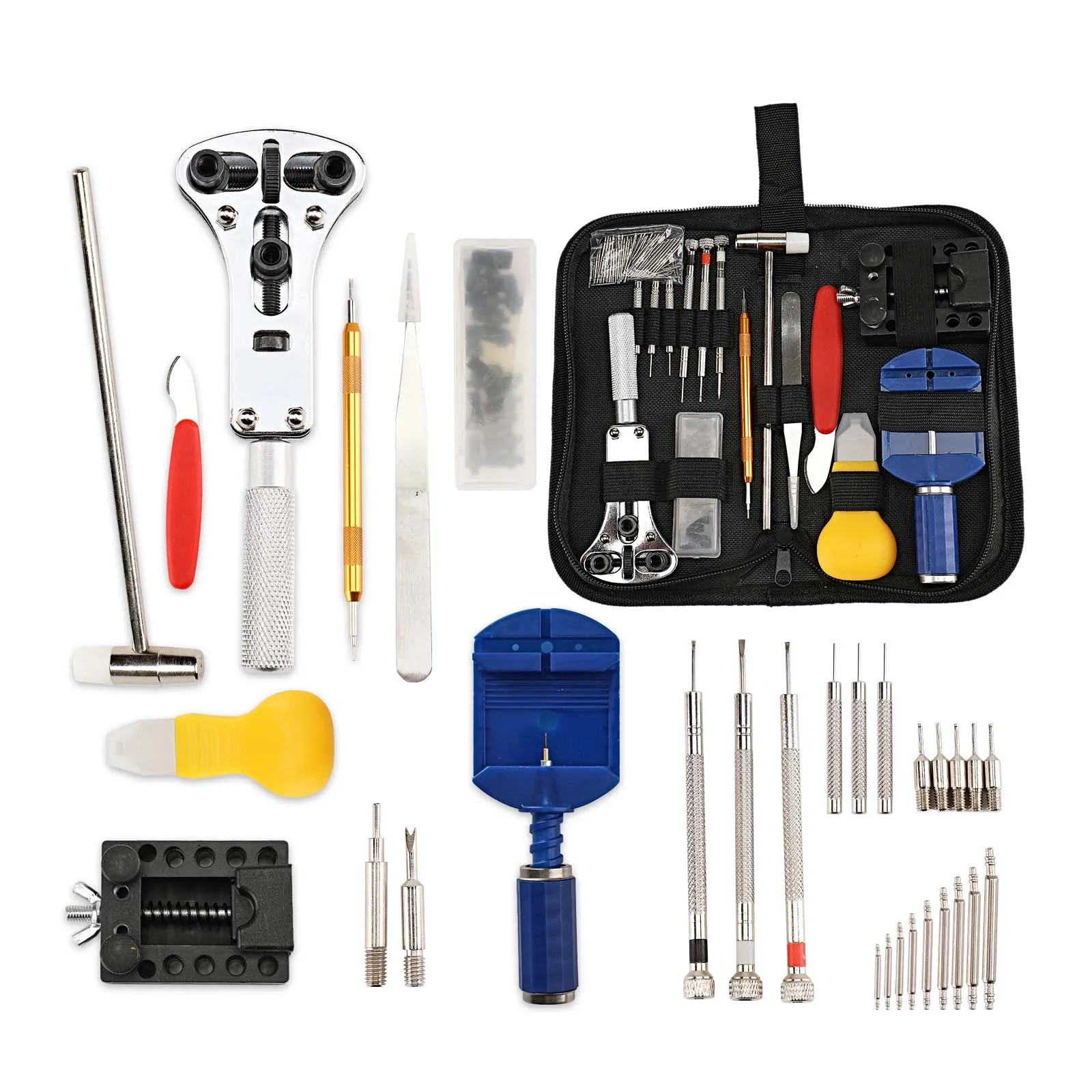 

147 piece set of watch repair tools, combination kit, open the bottom cover, disassemble and replace the battery combination kit