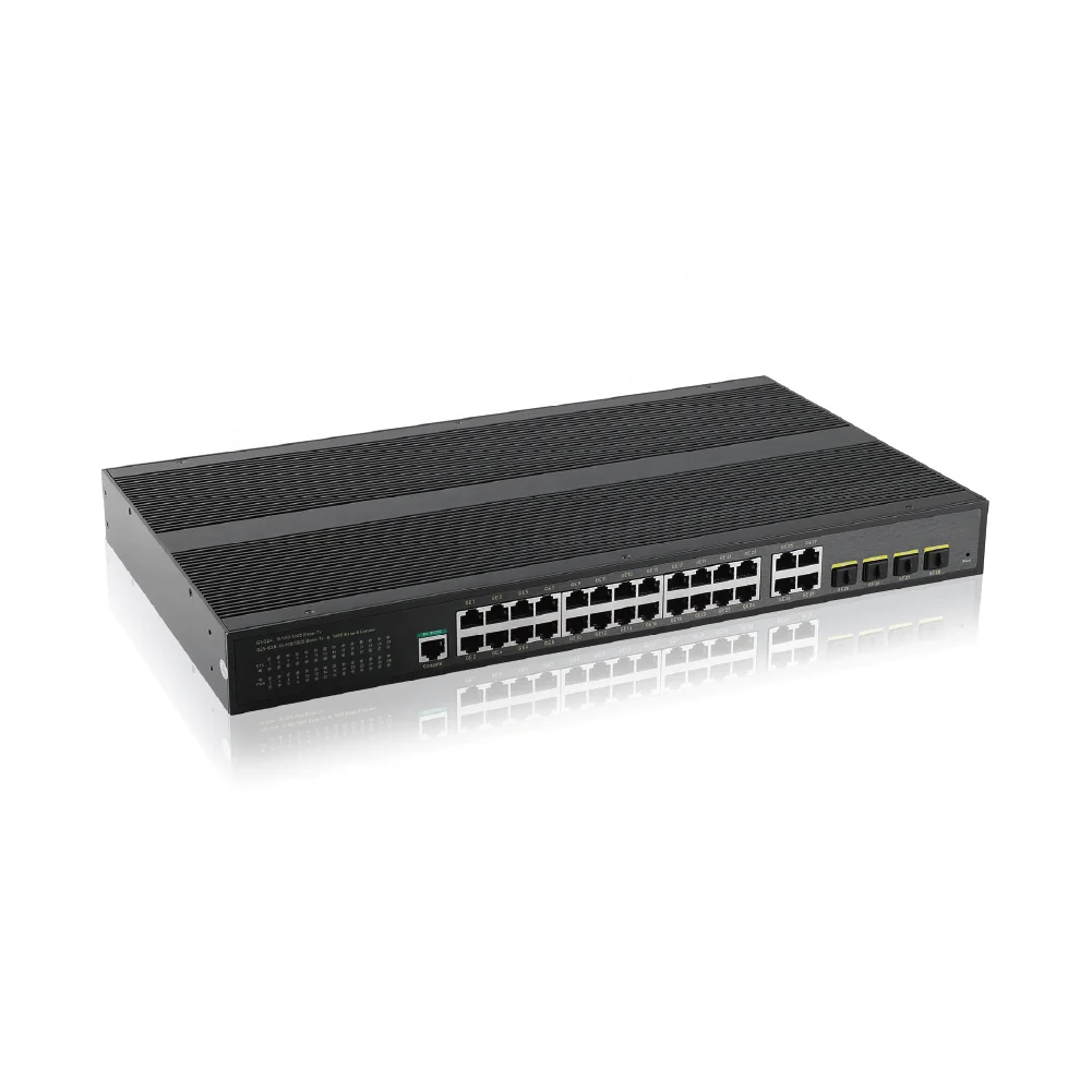 Outdoor 24 Gigabit 4 SFP Industrial Ethernet Switch Board 1000Mbps Uplink Faceplate Rack Mount Industrial Core Network Switch