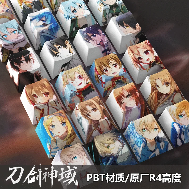 

Sword Art Online аниме колпачки для клавиш механическая клавиатура Cherry PBT пользовательские милые колпачки для клавиш ПК игровая клавиатура аксессуары мультяшный подарок