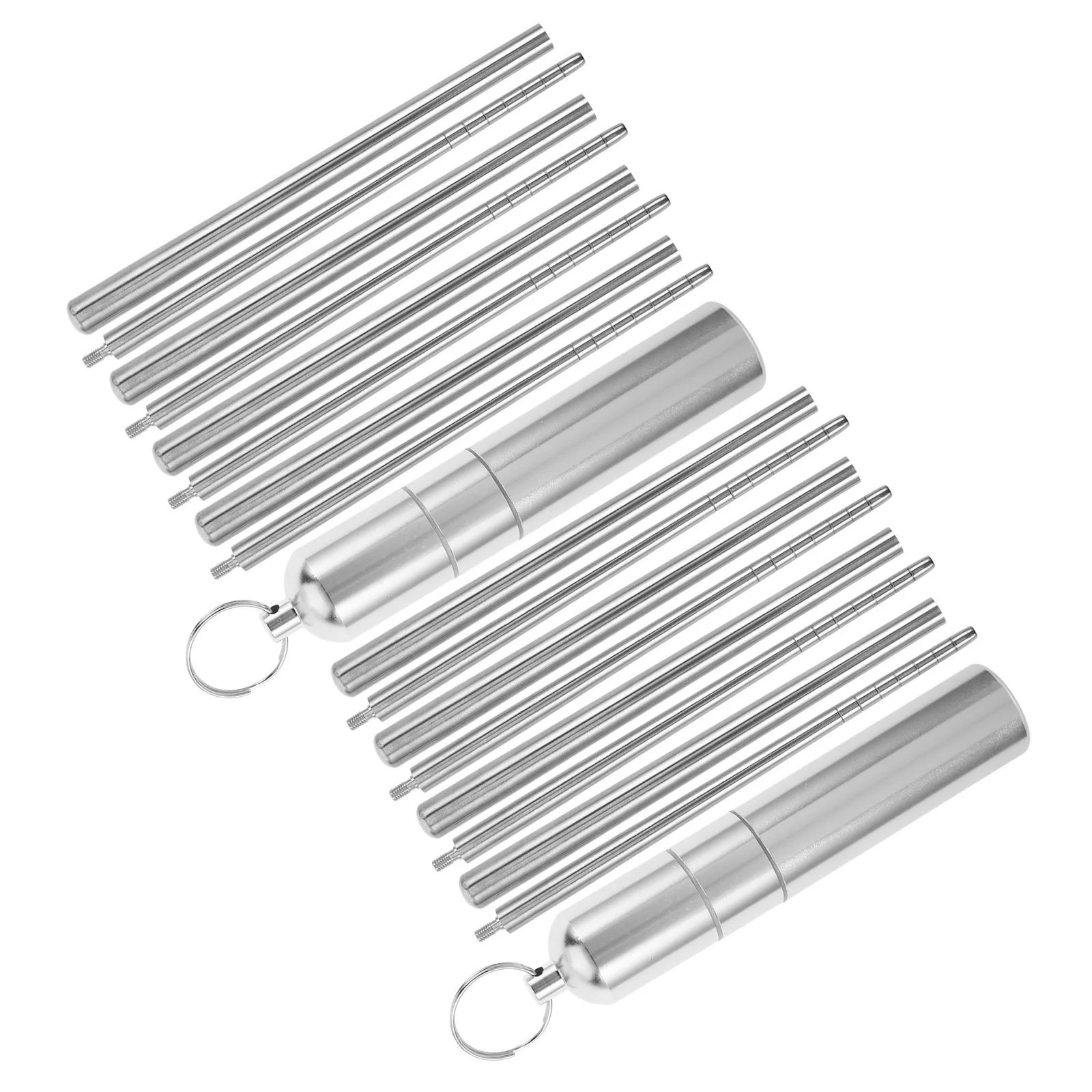 

2 Sets Foldable Travel Chopsticks Stainless Steel Portable Reusable Camping Utensils Compact Outdoor Picnic Cutlery Set With