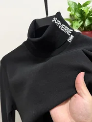 Luxury brand men's high neck knitted sweater autumn winter fashionable printed senior designer Korean style warm casual pullover
