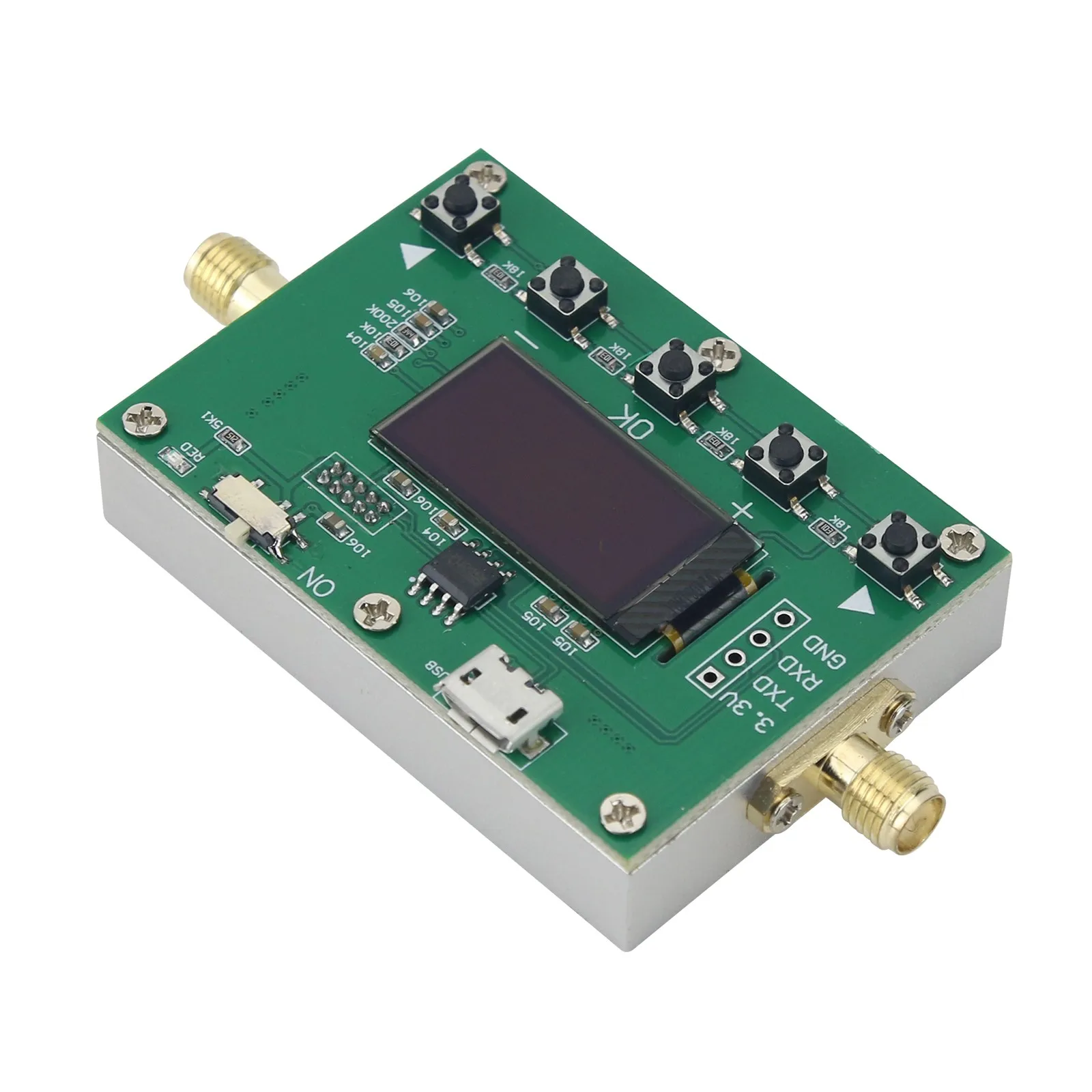 DC5V LF-6G 0-31,75dB Regulowany moduł tłumika sygnału RF 0,25dB Krotny wyświetlacz OLED ze złączem żeńskim SMA